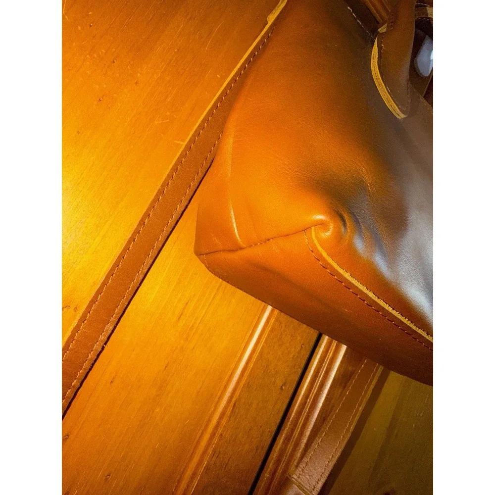 Portland Leather Goods Raindrop Crossbody Bag Purse Honey Small Brown Top Handle - Picture 10 of 16